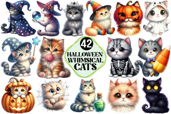 Download Whimsical Halloween Cat Clipart - Clipart Collection