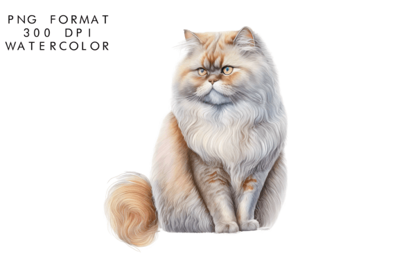 Download Watercolor Persian Cat Clipart - Clipart Collection