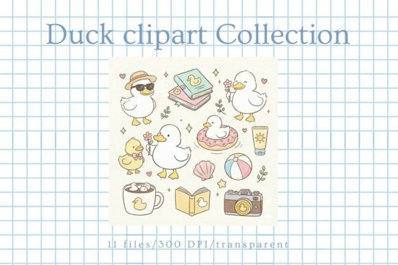 Download Cute Duck Clipart Bundle: Summer, Books - Clipart Collection