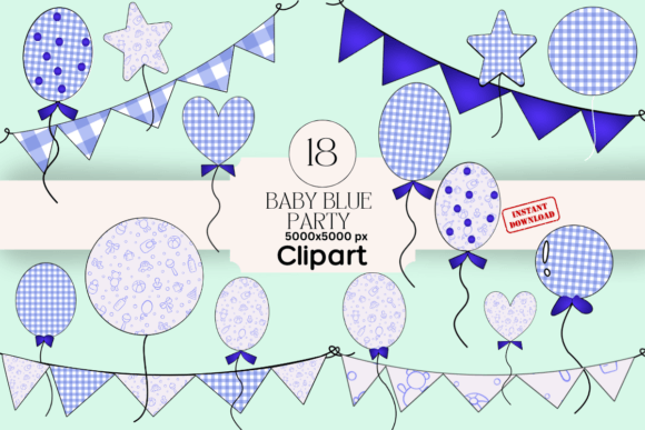 Download Baby Blue Party Clipart PNG - Clipart Collection