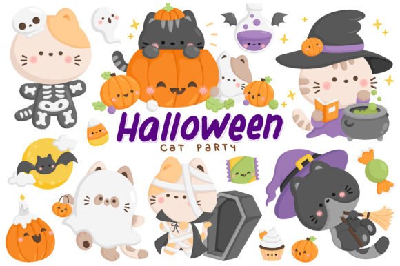 Download Cute Cat Clipart - Cute Halloween - Clipart Collection