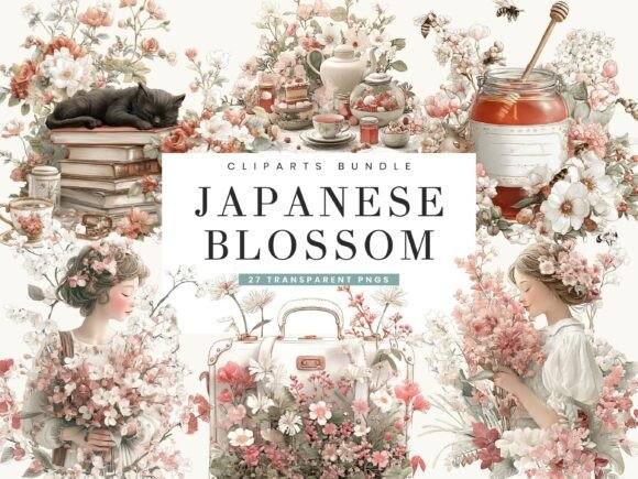 Download Japanese Blossom Floral Clipart - Clipart Collection