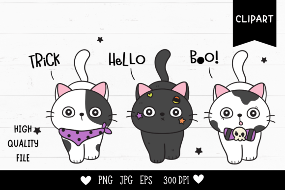 Download Halloween Cats Kawaii Cliparts Kitten - Clipart Collection