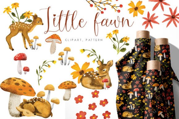 Download Little Deer Clipart Pattern Set - Clipart Collection