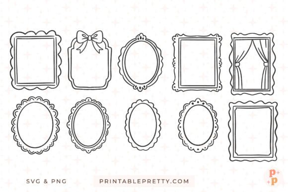 Download Cute Doodle Frame Clipart SVG PNG - Clipart Collection