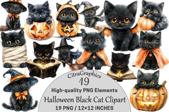 Download Halloween Black Cat Clipart PNG - Clipart Collection