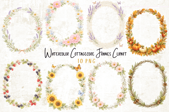 Download Watercolor Cottagecore Frames Clipart - Clipart Collection