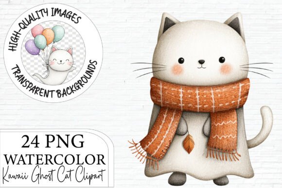 Download Ghost Cat Clipart Bundle PNG - Clipart Collection