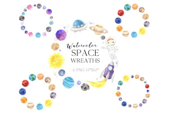 Download Watercolor Space Planets PNG Clipart - Clipart Collection