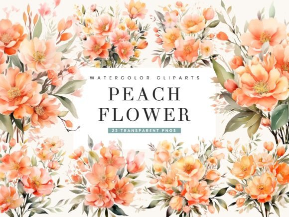Download Watercolor Peach Flower Clipart - Clipart Collection