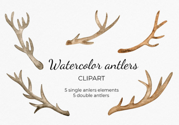 Download Watercolor Boho Deer Antlers Clipart - Clipart Collection