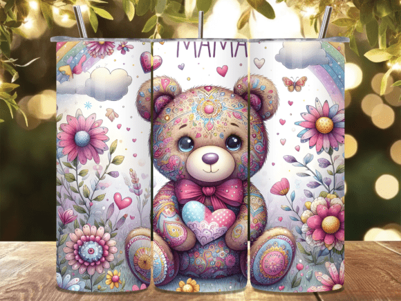 Download Cute Boho Teddy Bear Tumbler Wrap - Boho teddy bear Collection