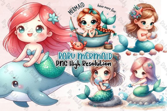 Download Baby Mermaid Sublimation Clipart PNG - Clipart Collection