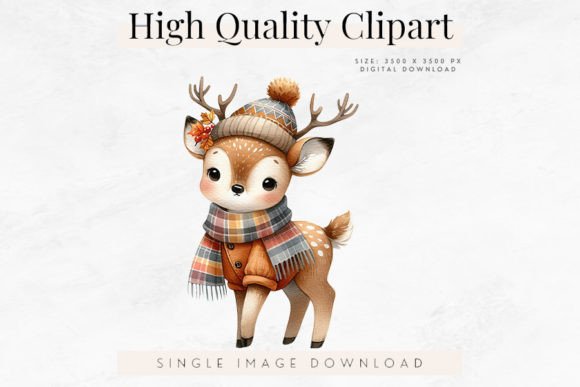 Download Cute Autumn Deer Clipart, Woodland Baby - Clipart Collection
