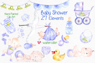 Download Watercolor Boy Baby Shower Clipart - Clipart Collection