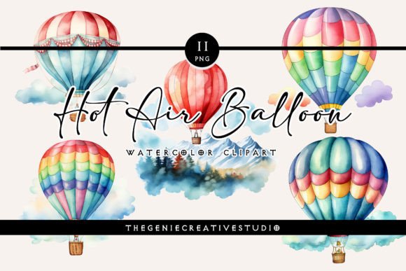 Download Watercolor Hot Air Balloon PNG Clipart - Clipart Collection