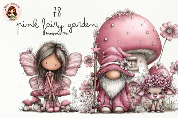 Download Pink Fairy Garden PNG Clipart Bundle - Clipart Collection