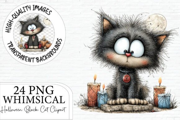 Download Whimsical Halloween Black Cat Clipart - Clipart Collection
