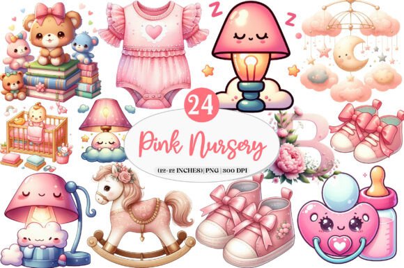 Download Pink Baby Girl Nursery Clipart - Clipart Collection