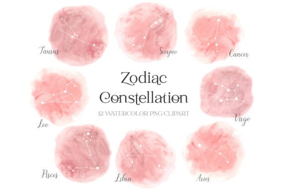 Download Watercolor Zodiac Constellations Clipart - Clipart Collection
