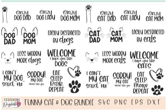 Download Funny Pet SVG Bundle, Cat &amp; Dog Clipart - Clipart Collection