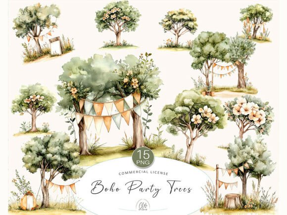 Download Boho Party Tree Cliparts PNG - Clipart Collection