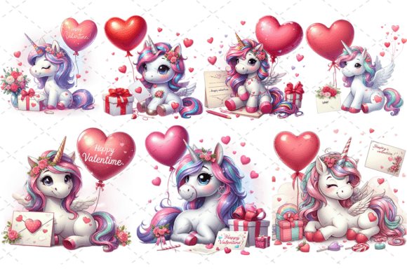 Download Unicorn Valentine Clipart Bundle - Clipart Collection