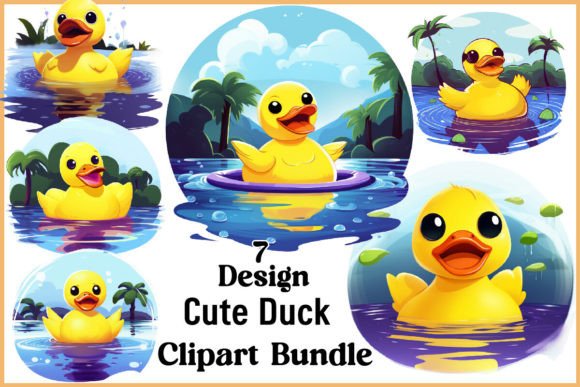 Download Cute Duck Clipart PNG Bundle - Clipart Collection
