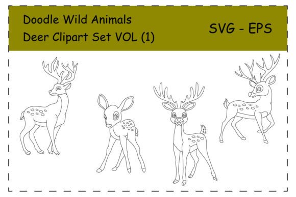 Download Deer Clipart Set. Wild Animals Clipart - Clipart Collection