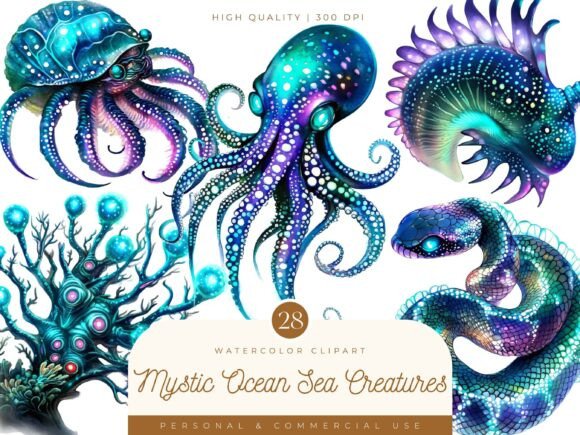 Download Mystic Ocean Sea Creatures Clipart - Clipart Collection