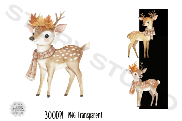 Download Cute Autumn Deer Clipart Set - Clipart Collection