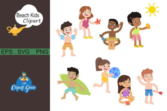 Download Beach Kids Clipart Bundle - Clipart Collection