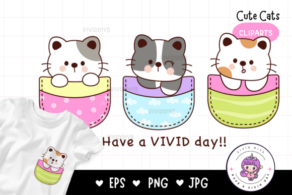 Download Cute Cat Clipart in Pocket Kawaii Animal - Clipart Collection