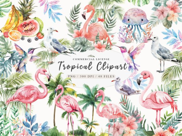 Download Tropical Clipart Watercolor, Cute Summer - Clipart Collection