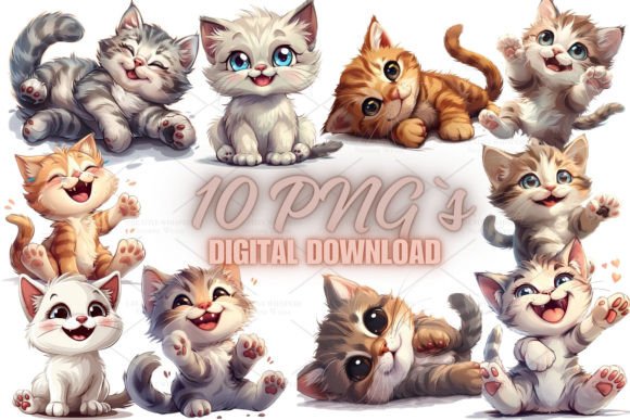 Download Cute Kitten Clipart Sticker, PNG 5S-33 - Clipart Collection