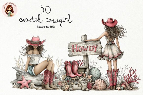 Download Coastal Cowgirl PNG Clipart Bundle - Clipart Collection