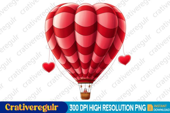 Download Valentines Hot Air Balloon Clipart - Clipart Collection