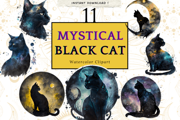 Download Mystical Black Cat Clipart Magic Clipart - Clipart Collection