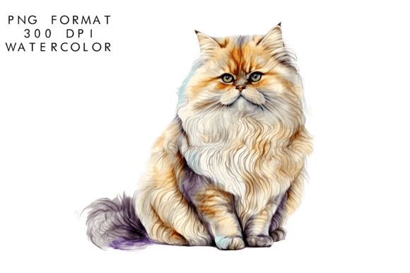 Download Watercolor Persian Cat Clipart - Clipart Collection