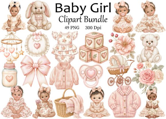 Download Baby Girl Clipart PNG Bundle - Clipart Collection