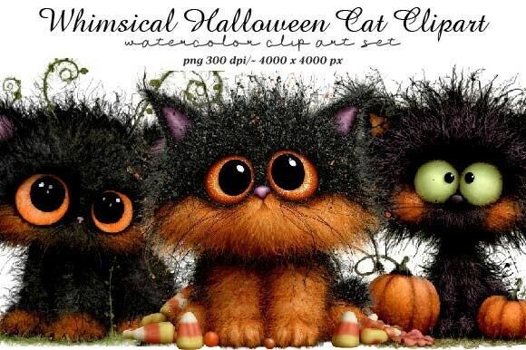 Download Whimsical Halloween Cat Clipart - Clipart Collection