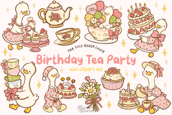Download Birthday Tea Party Goose Clipart - Clipart Collection