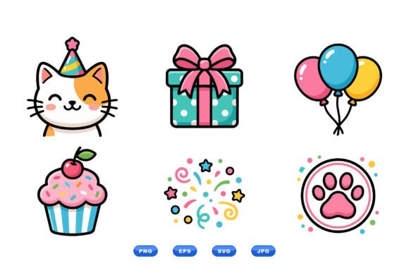 Download Cute Birthday Cat Clipart - Clipart Collection