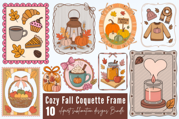 Download Cozy Fall Coquette Frame Clipart PNG - Clipart Collection