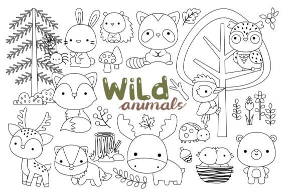 Download Wild Animals Jungle Clipart Coloring - Clipart Collection
