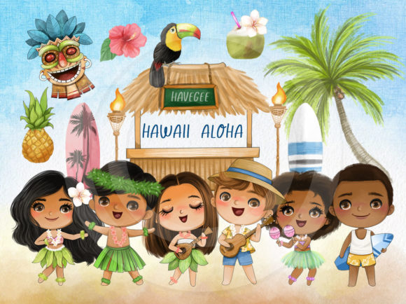 Download Tropical Clipart, Hawaii Aloha Clipart - Clipart Collection