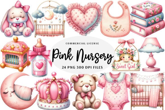 Download Pink Baby Girl Nursery Clipart - Clipart Collection