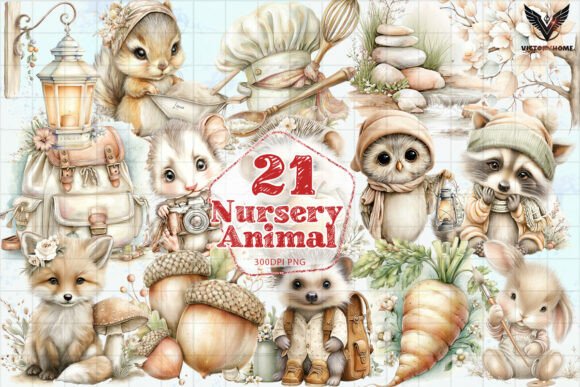 Download Nursery Woodland Animal Clipart PNG - Clipart Collection
