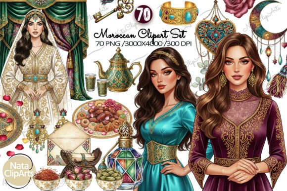 Download Moroccan Night Glam Clipart Set PNG - Clipart Collection