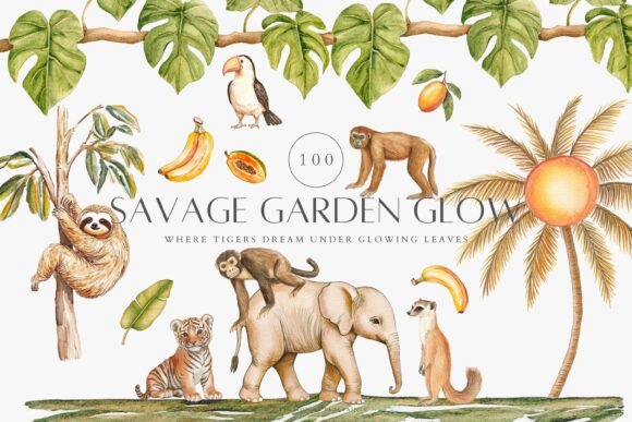 Download Watercolor Jungle Clipart Collection - Clipart Collection